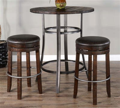 5 Piece Round Pub Table Dining Set with Stool w/ Swivel by Sunny Designs - SD-1127TL-42-1624TL2-30