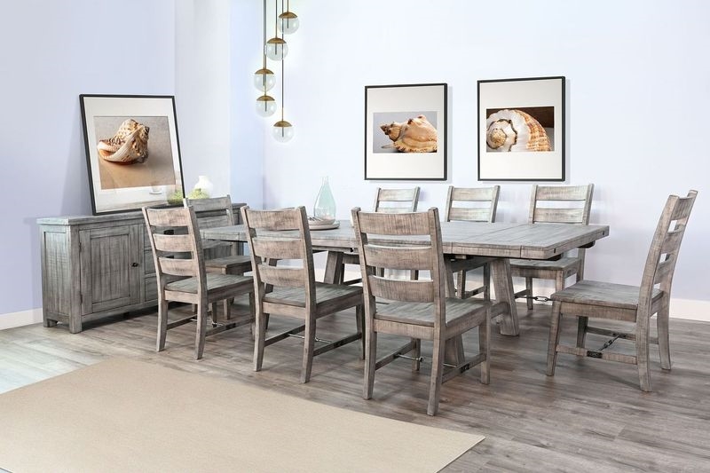 Alpine Grey 7 Piece Rectangular Dining Room Set in Alpine Grey Finish ...