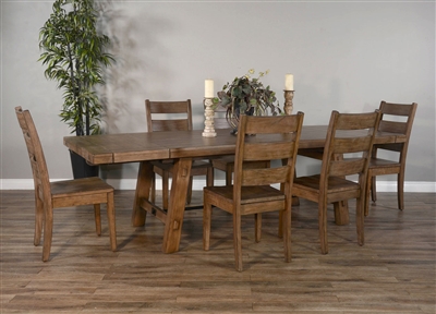 Doe Valley 7 Piece Dining Room Set with Ladderback Chair by Sunny Designs - SD-1380BU-1508BU-S
