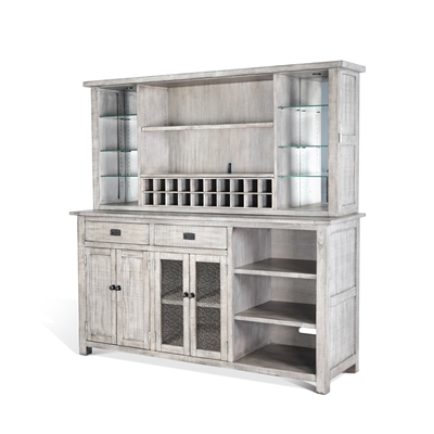 Alpine Buffet and Hutch in Alpine Grey Finish by Sunny Designs - SD-1969AG