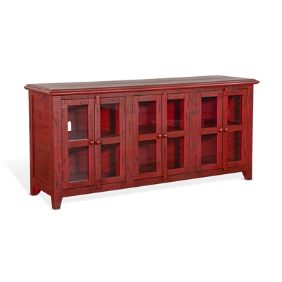 70 Inch TV Console in Burnt Red Finish by Sunny Designs - SD-3628BR-70