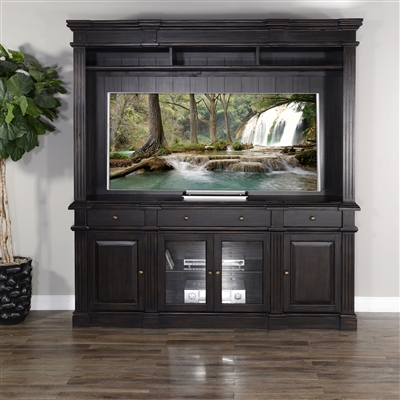 79 Inch Entertainment Wall in Dark Brown Finish by Sunny Designs - SD-3630BW