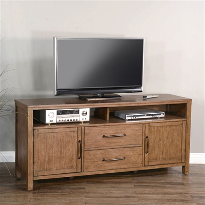 Doe Valley 66 Inch TV Console in Light Brown Finish by Sunny Designs - SD-3643BU-66