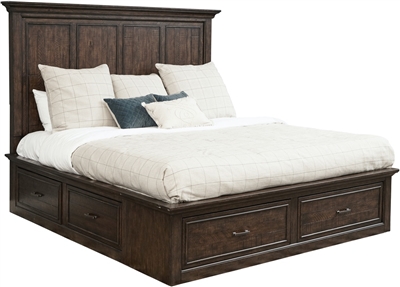 Chatham Park Bed in Distressed Dark Wood Finish by Samuel Lawrence - SLF-S094-BR-K1
