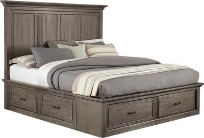 Chatham Park Bed in Distressed Warm Gray Finish by Samuel Lawrence - SLF-S095-BR-K1