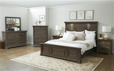 Arlington 6 Piece Bedroom Set in Medium Dark Brown Finish by Samuel Lawrence - SLF-S616-BR