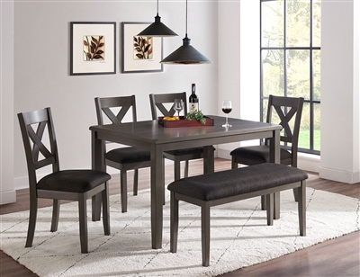 Chandler 6 Piece Dining Room Set in Washed Gray Finish by Vilo Home - VILO-VH365